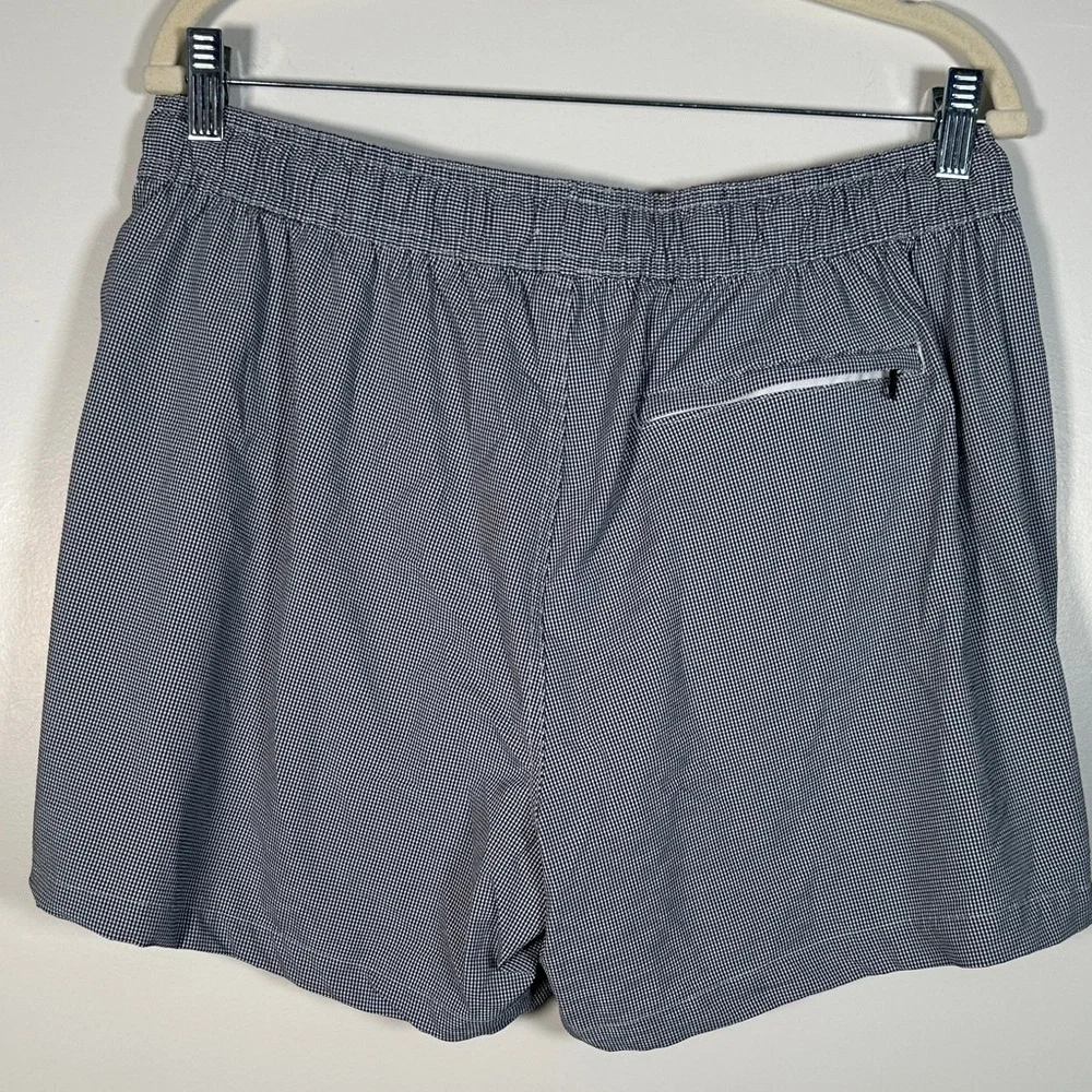 Onia Charles Short Size XL Swim Trunks Blue White Gingham Quick-Dry Mesh Lined